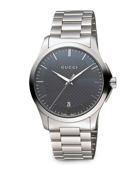 gucci men's stainless steel brown dial watch|gucci stainless steel watch women's.